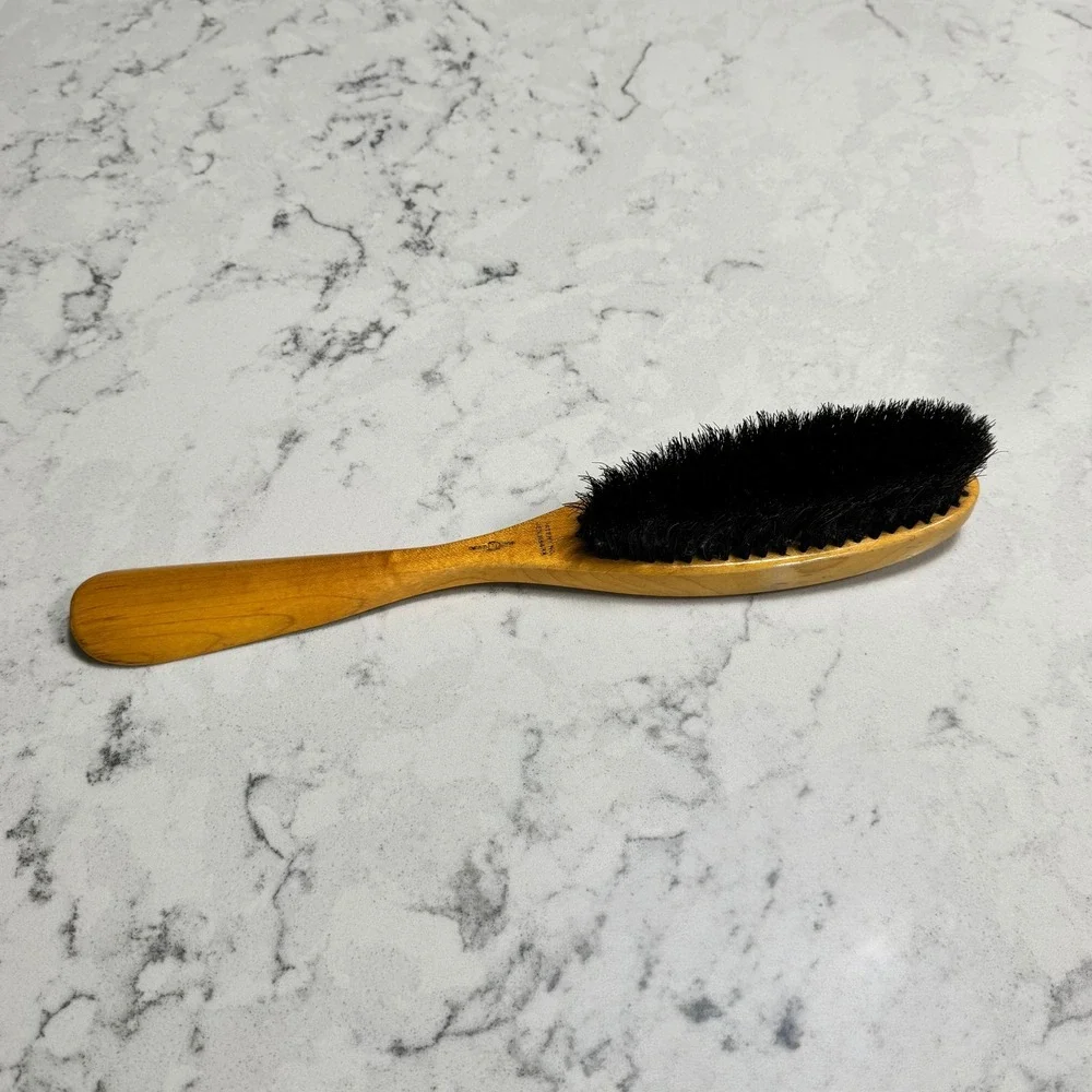 Vintage Wooden Clothing Brush and Shoe Horn Natural Bristle‎ Excellent Condition